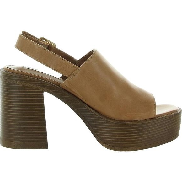 Steve Madden Womens Tan Leather Slingback Platform Heels Shoes NWT. WORN TWICE- - Picture 2 of 3